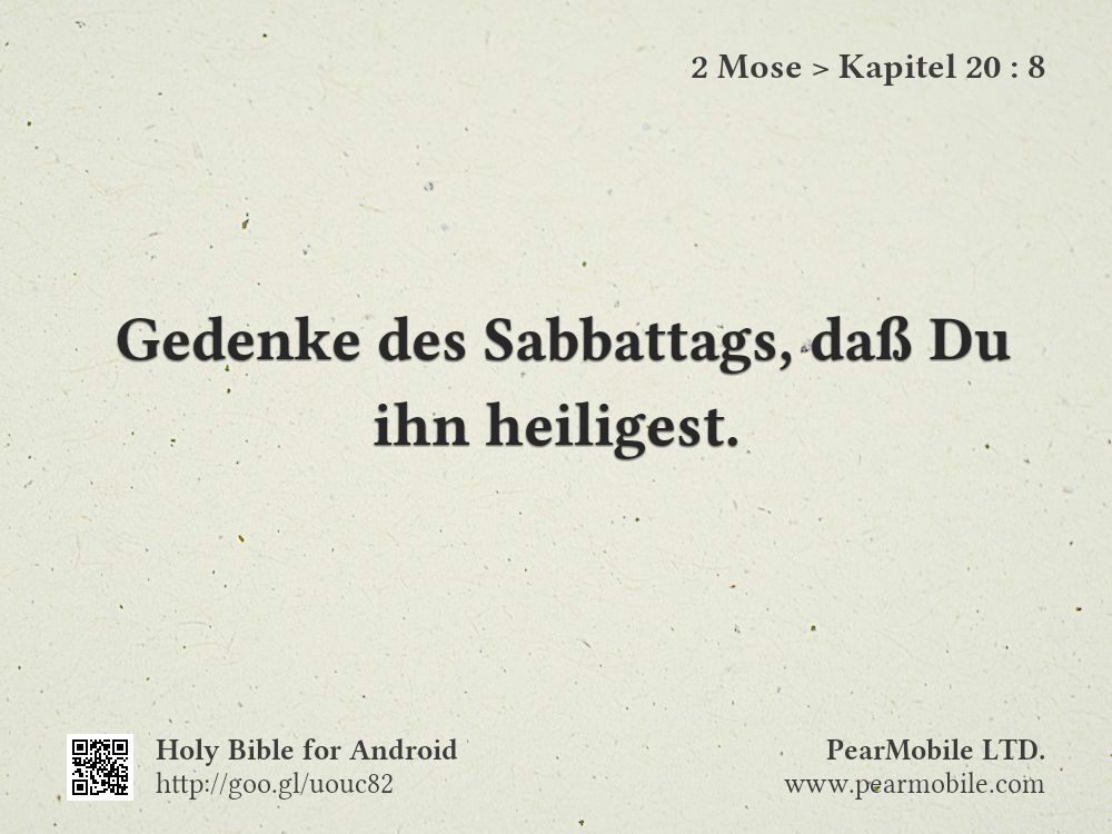 2 Mose, Kapitel 20:8